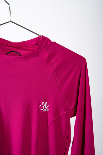 Girls Red Violet Long Sleeve T-shirt