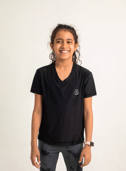 Girls Short Sleeve T-shirt Black