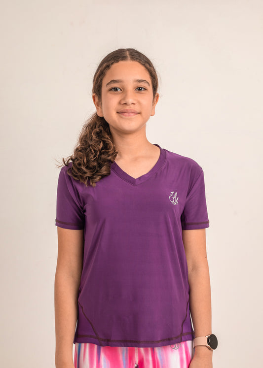 Girls Short Sleeve T-shirt Purple